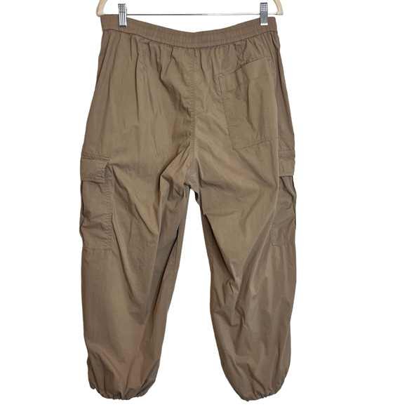 Uniqlo Womens Pull On Cargo Pants XL Tan Jogger Hem Cotton Nylon Drawstring - Picture 4 of 6